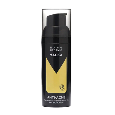 Маска для проблемной кожи лица Anti-Acne 50 мл, Nano Organic Маска для проблемной кожи лица Anti-Acne 50 мл, Nano Organic