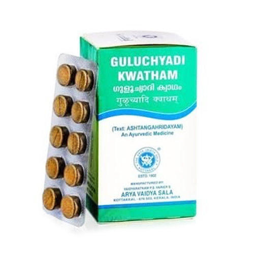 Гулучади Кватхам (Guluchyadi Kwatham) - жаропонижающее, очищение крови 100 табл., Kottakkal Гулучади Кватхам (Guluchyadi Kwatham) - жаропонижающее, очищение крови 100 табл., Kottakkal