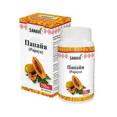 Папайя (экстракт плодов папайи) 60 табл., Sanavi Папайя (экстракт плодов папайи) 60 табл., Sanavi