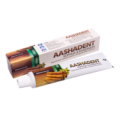 Зубная паста Aashadent (Корица и Кардамон) 100гр., Aasha Herbals Зубная паста Aashadent (Корица и Кардамон) 100гр., Aasha Herbals
