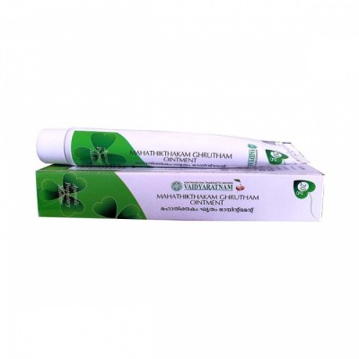Махатиктхакам Гхритам (Mahathikthakam ghrutham ointment) - от экзем, язв / 20 г, Vaidyaratnam Махатиктхакам Гхритам (Mahathikthakam ghrutham ointment) - от экзем, язв / 20 г, Vaidyaratnam