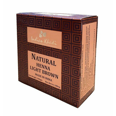 Краска для волос Светло-коричневая (Henna Light Brown) 100 г, Indian Khadi Краска для волос Светло-коричневая (Henna Light Brown) 100 г, Indian Khadi