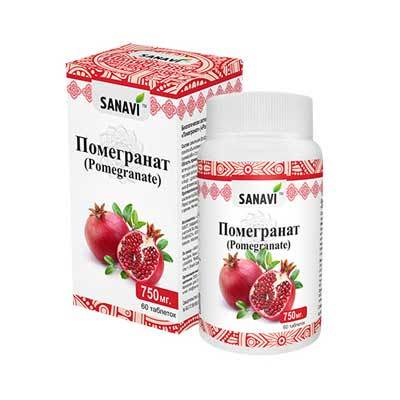 Помегранат (экстракт плодов граната) 60 табл., Sanavi Помегранат (экстракт плодов граната) 60 табл., Sanavi
