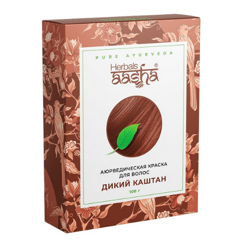 Аюрведическая травяная краска для волос (Дикий Каштан) 100гр., Aasha Herbals Аюрведическая травяная краска для волос (Дикий Каштан) 100гр., Aasha Herbals