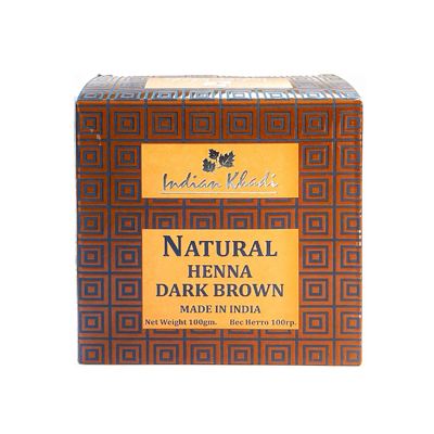 Краска для волос натуральная "Тёмно-коричневая" (Dark Brown) 100 г, Indian Khadi Краска для волос натуральная "Тёмно-коричневая" (Dark Brown) 100 г, Indian Khadi