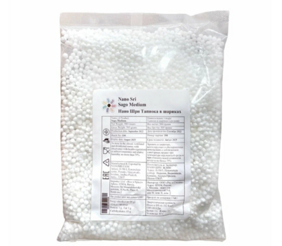 Тапиока в шариках (Sago Medium) 500 г, Nano Sri Тапиока в шариках (Sago Medium) 500 г, Nano Sri