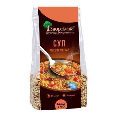 Суп мексиканский с рисом и кукурузой 250 г, "Здороведа" Суп мексиканский с рисом и кукурузой 250 г, "Здороведа"
