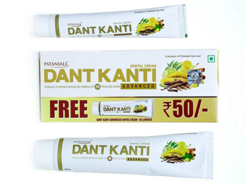 Зубная паста "Дэнт Канти Профилактическая" (Dant Kanti Advanse) 100г+50г free, Patanjali