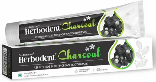Зубная паста Хербодент Угольная (Herbodent Charcoal) - отбеливающая / 100гр., Dr. Jaikaran