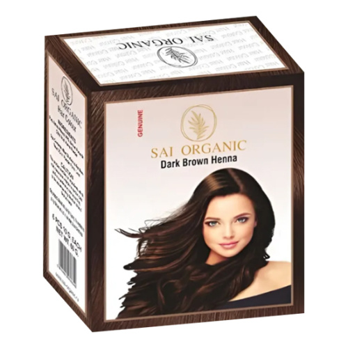 Хна для волос "Тёмно-коричневый" (Dark Brown) 6 пак. по 10 г, Sai Organi Хна для волос "Тёмно-коричневый" (Dark Brown) 6 пак. по 10 г, Sai Organi