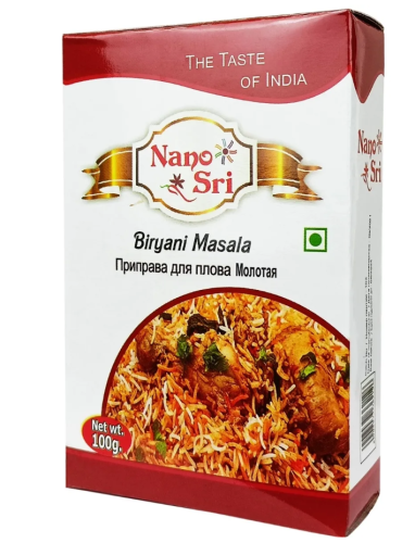 Приправа для Плова Молотая (Biryani Masala) 100 г, Nano Sri Приправа для Плова Молотая (Biryani Masala) 100 г, Nano Sri