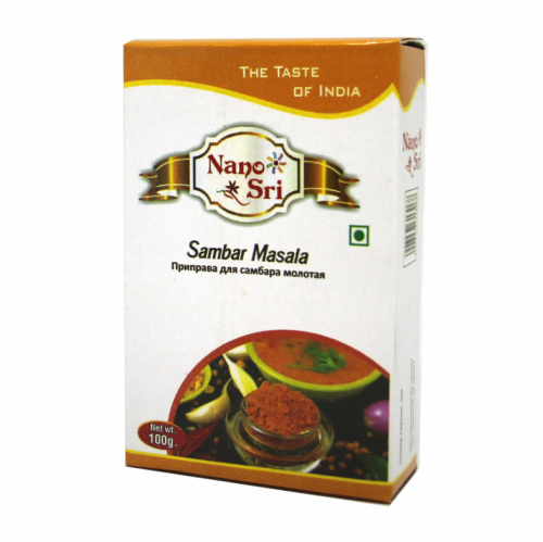 Смесь специй Самбар масала (Sambar masala) 100 г, Nano Sri Смесь специй Самбар масала (Sambar masala) 100 г, Nano Sri