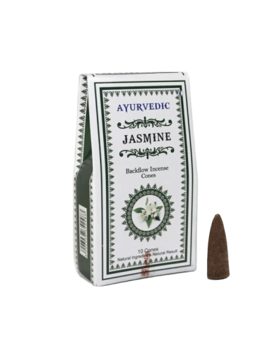 Благовония-конусы стелющийся дым Jasmine (Жасмин), Backflow Dhoop Cones 10 шт., AYURVEDIC Благовония-конусы стелющийся дым Jasmine (Жасмин), Backflow Dhoop Cones 10 шт., AYURVEDIC