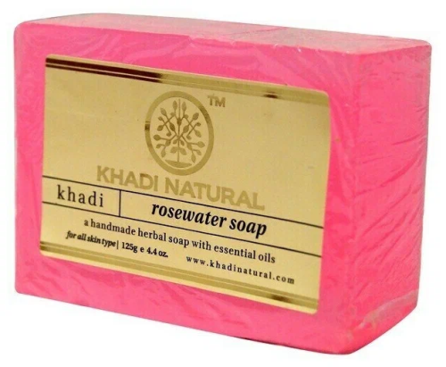 Мыло Роза, ручная работа ( Rosewater handmade soap) 125 г, Khadi Natural