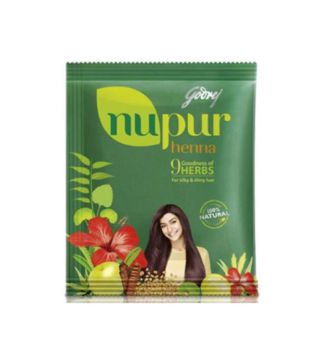 Хна натуральная с 9 травами Nupur 140 г, Godrej Хна натуральная с 9 травами Nupur 140 г, Godrej