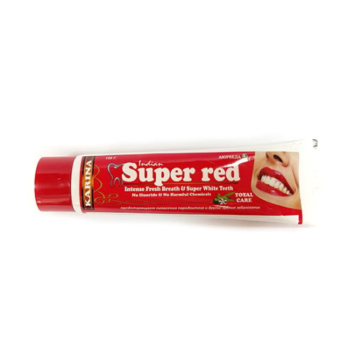 Зубная паста "Красная" (Indian Super Red) 150 г, KARINA Зубная паста "Красная" (Indian Super Red) 150 г, KARINA