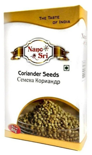 Кориандр семена (Coriander Seeds) 80 г, Nano Sri Кориандр семена (Coriander Seeds) 80 г, Nano Sri