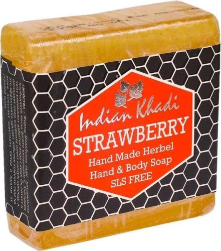 Мыло с Клубникой (Soap Strawberry) 100 г, Indian Khadi Мыло с Клубникой (Soap Strawberry) 100 г, Indian Khadi