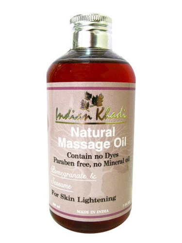 Масло массажное осветляющее "Гранат и кунжут" 200 мл, Indian Khadi Масло массажное осветляющее "Гранат и кунжут" 200 мл, Indian Khadi