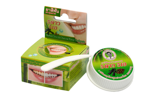 Тайская зубная паста Гвоздика и Древесный уголь (Herbal Clove & Charcoal Power Toothpaste) 25г 5Star